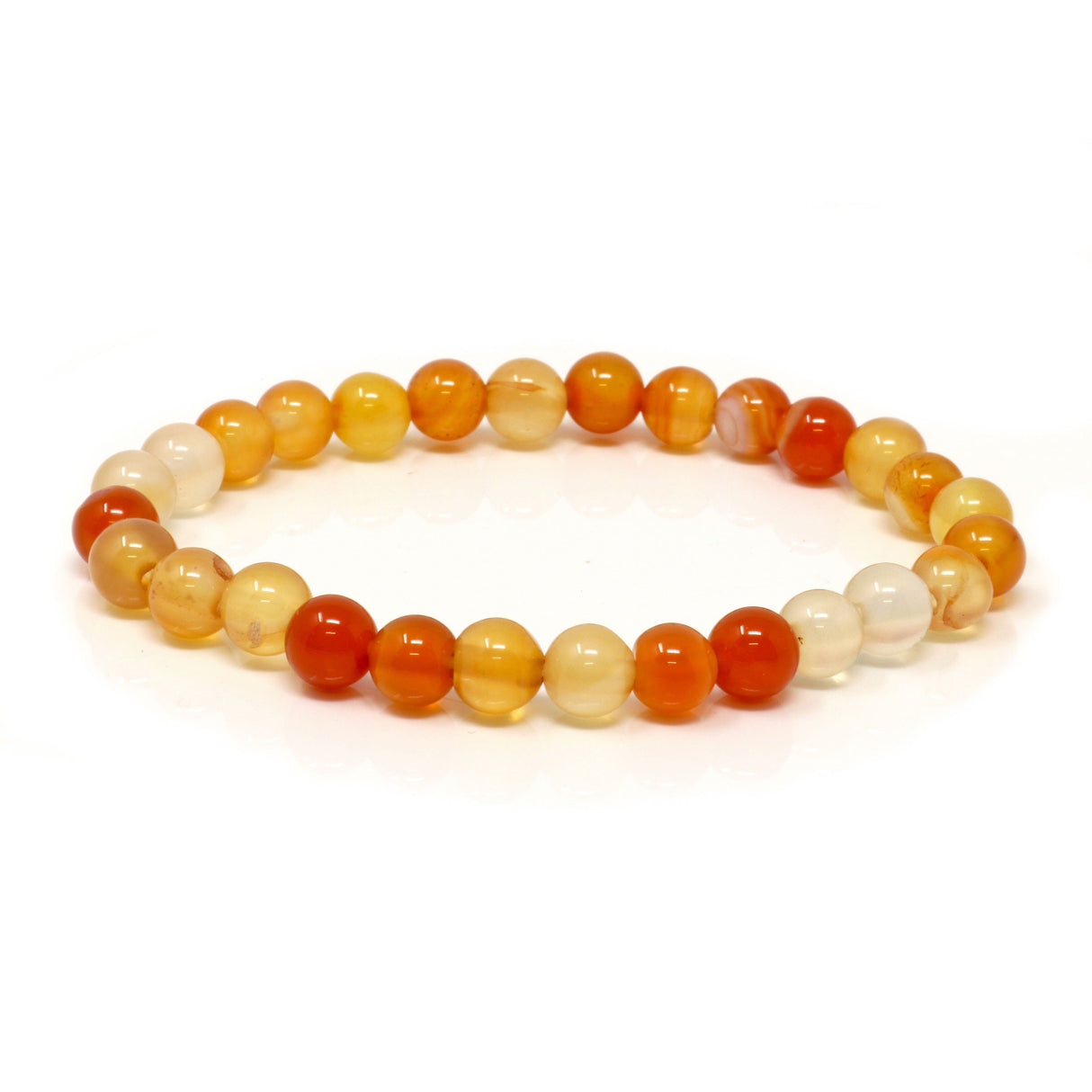 Carnelian 6mm Beaded Bracelet