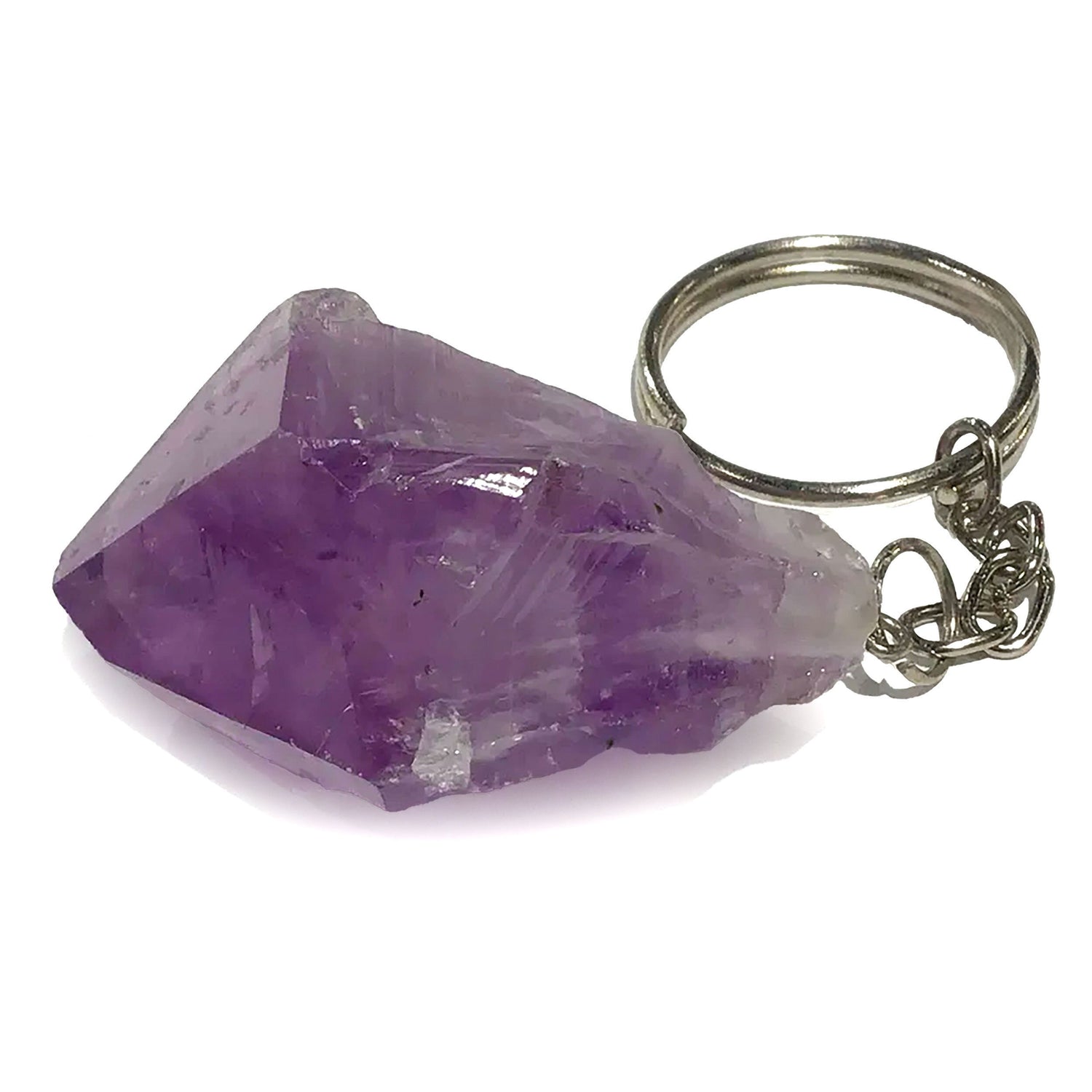 View of Amethyst Crystal Point Keychain