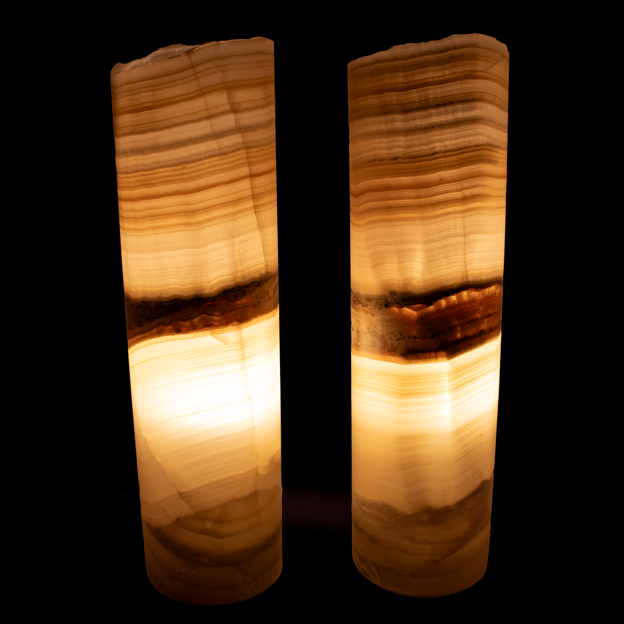 Amber Onyx Cylinder Luminary