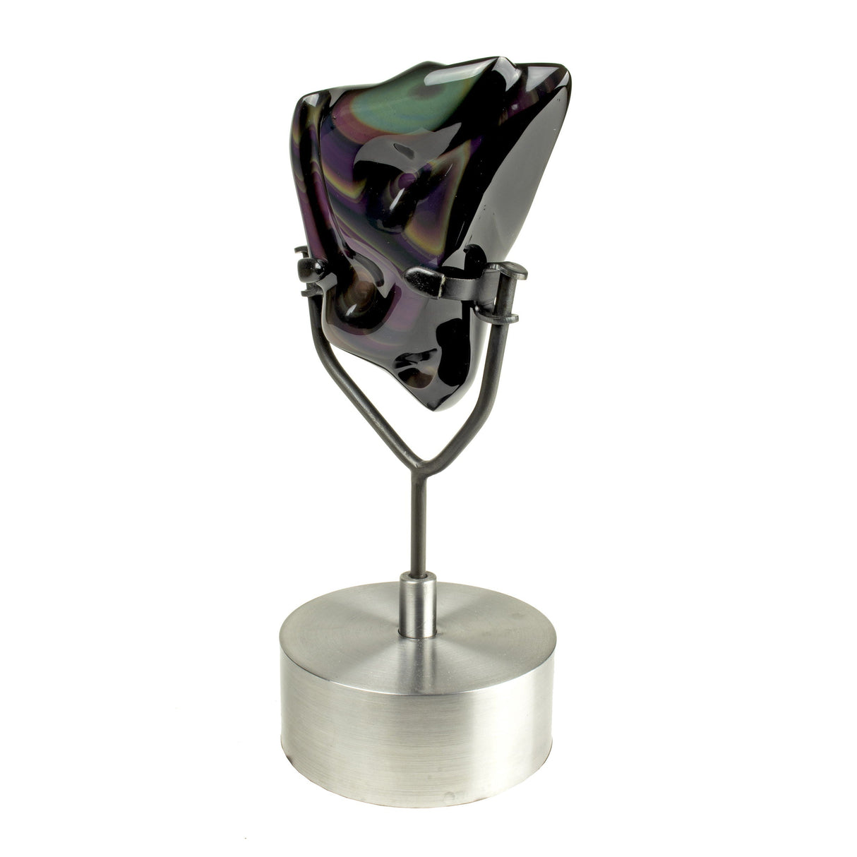 Rainbow Sheen Freeform Specimen on Rotating Custom Stand