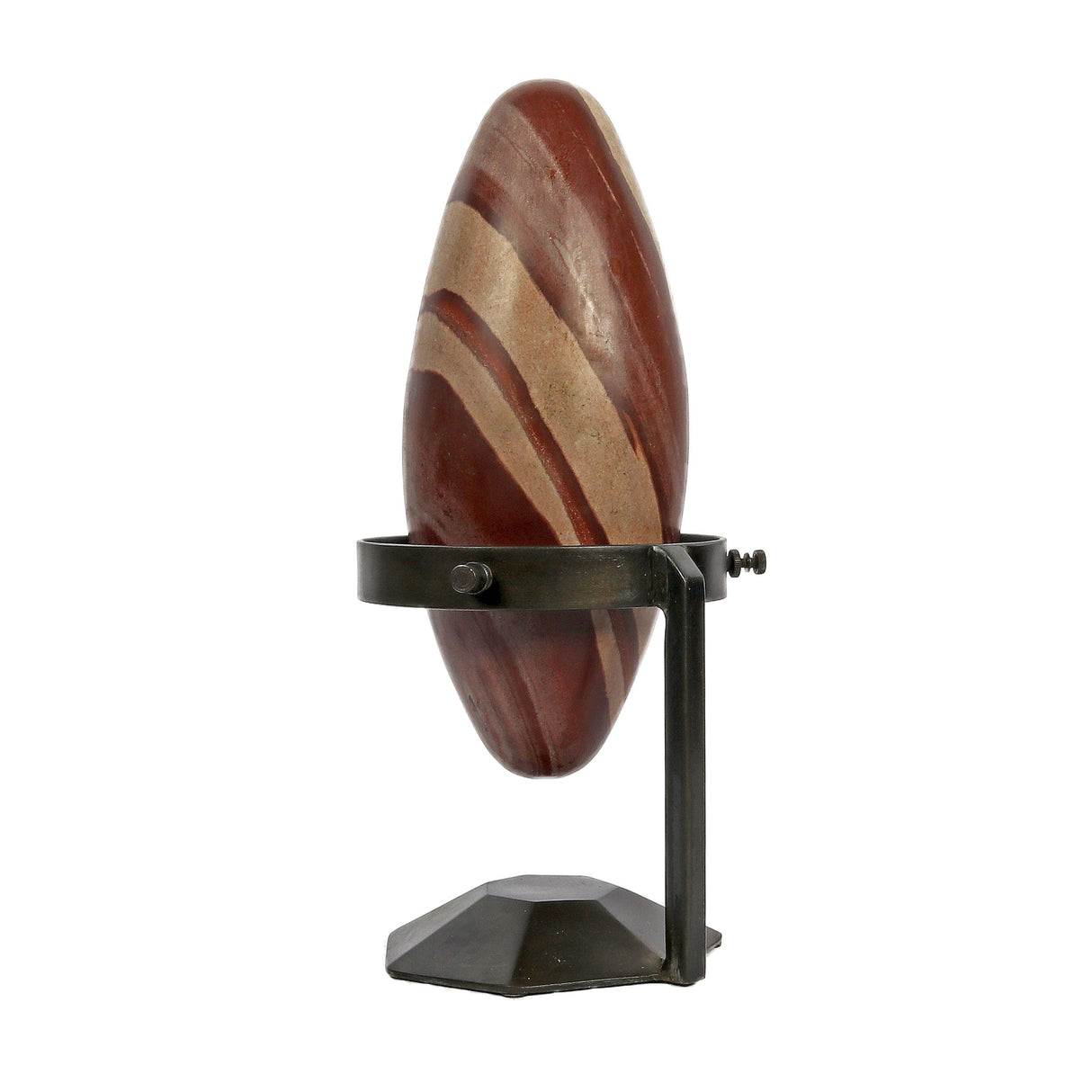 Shiva Lingam Stone on Custom Metal Stand