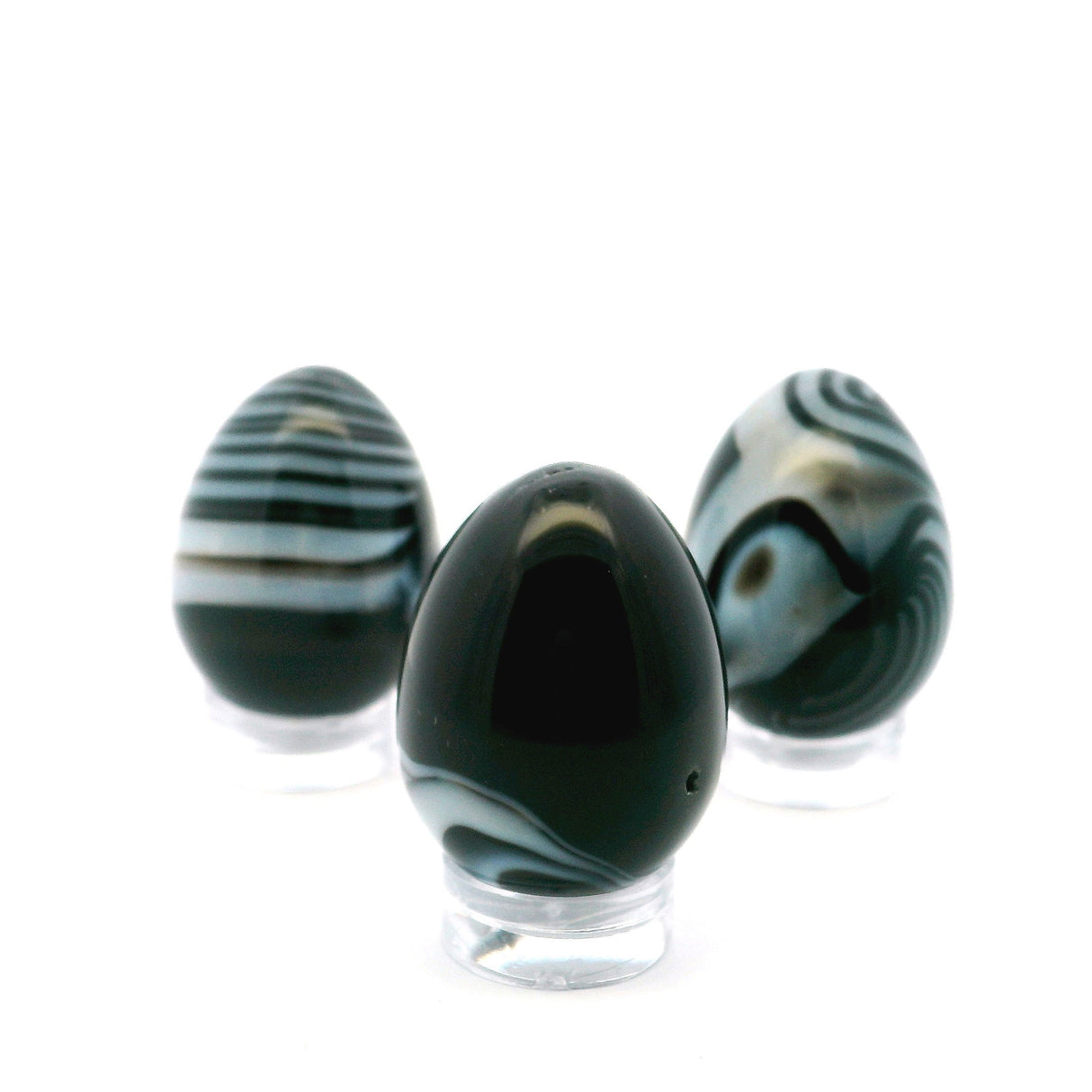 View of SardOnyx Carved Eggs - Small
