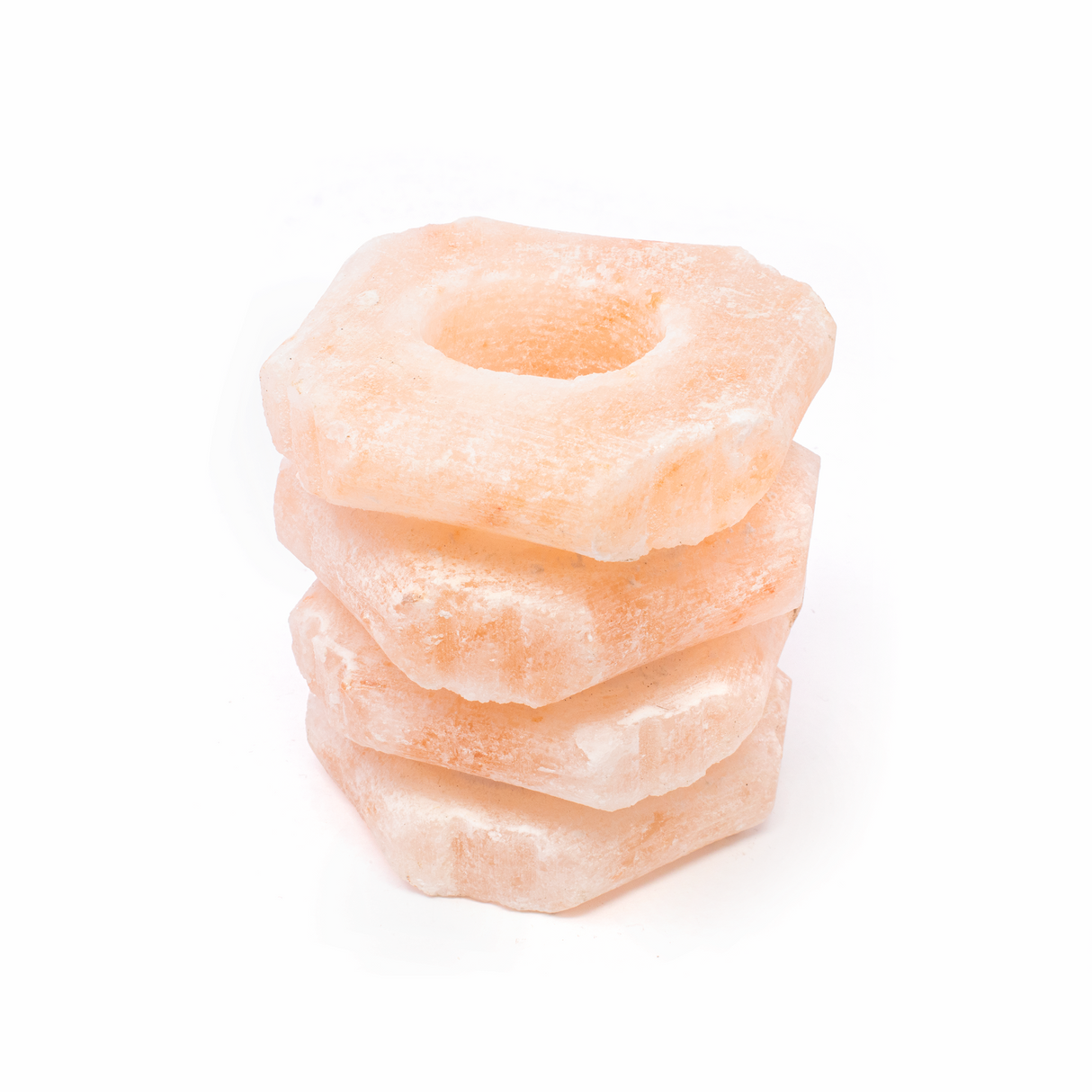 View of Himalayan Salt Tiered Octagonal Tealight Candle Holder