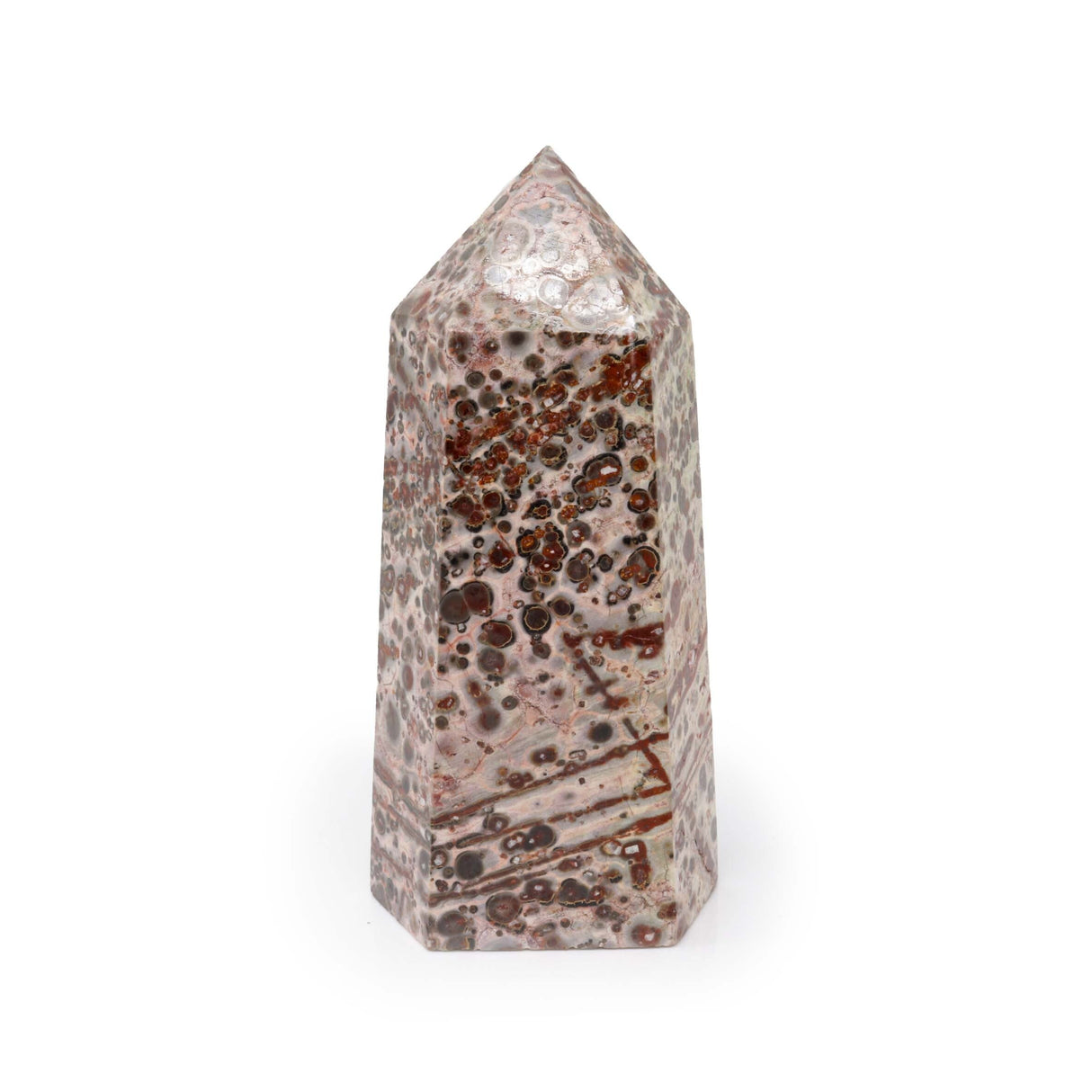 Leopard Skin Jasper Point Cut & Polished - Dusty Pink