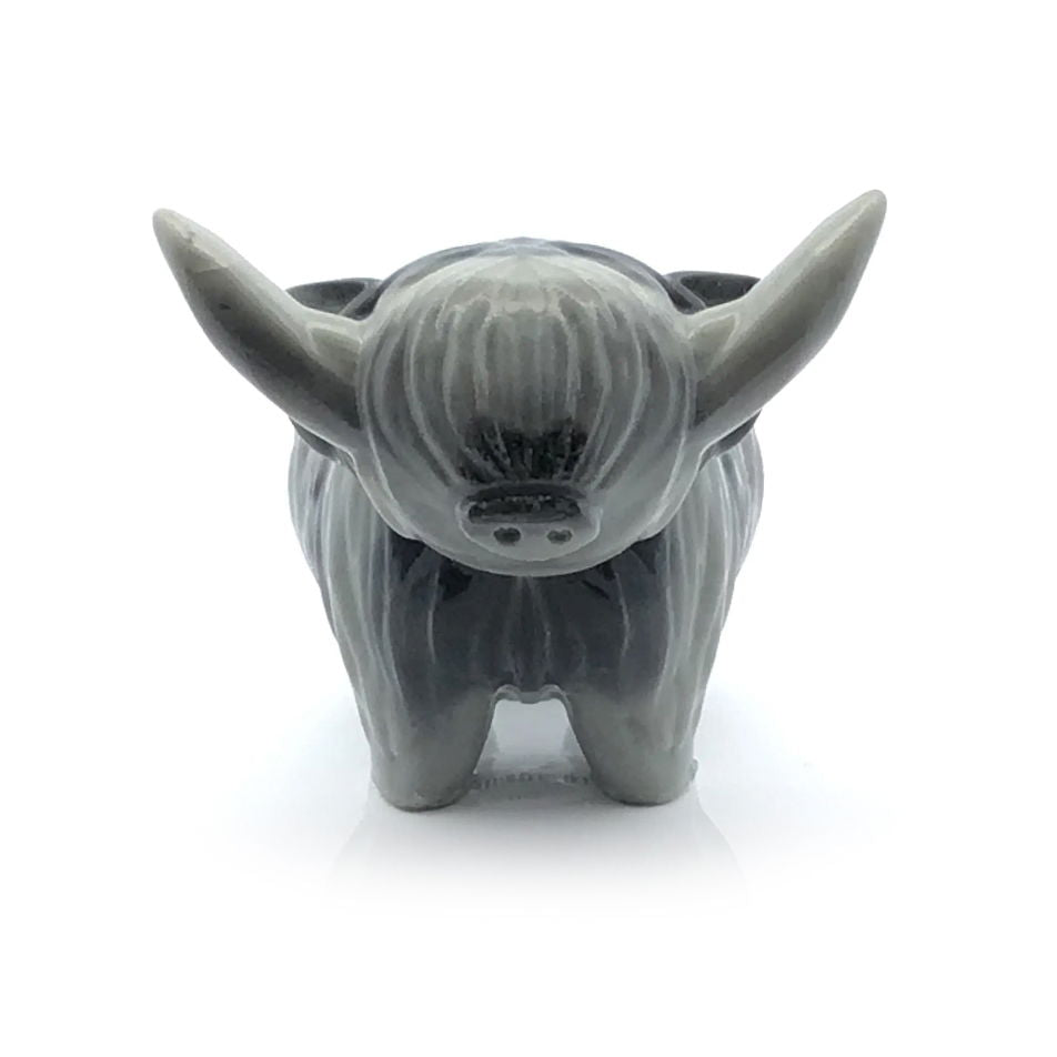 Gray Zebra Jasper 3.5" Cow (Taiji Jasper) Carving