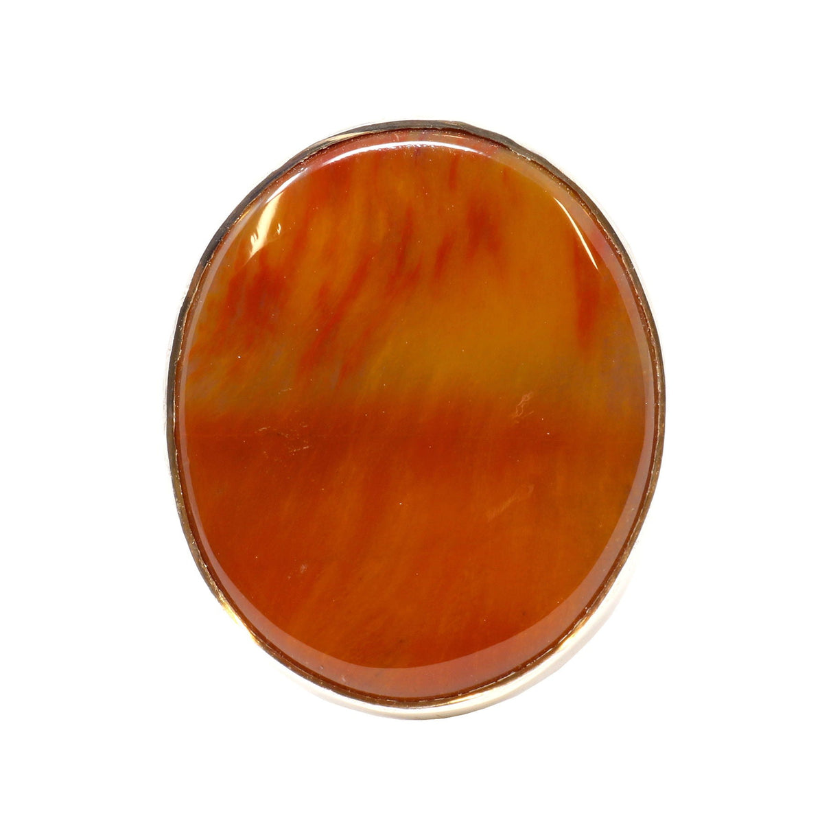 Arizona Petrified Wood Ring - Oval Cabochon with Silver Bezel Sz Adj