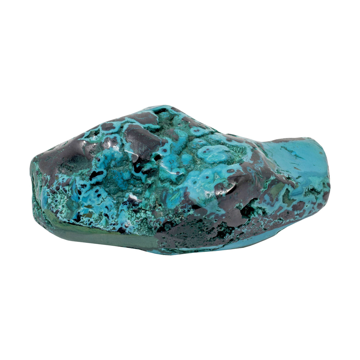 Chrysocolla Malachite Freeform Polished - Flowering Pattern on Lucite Stand