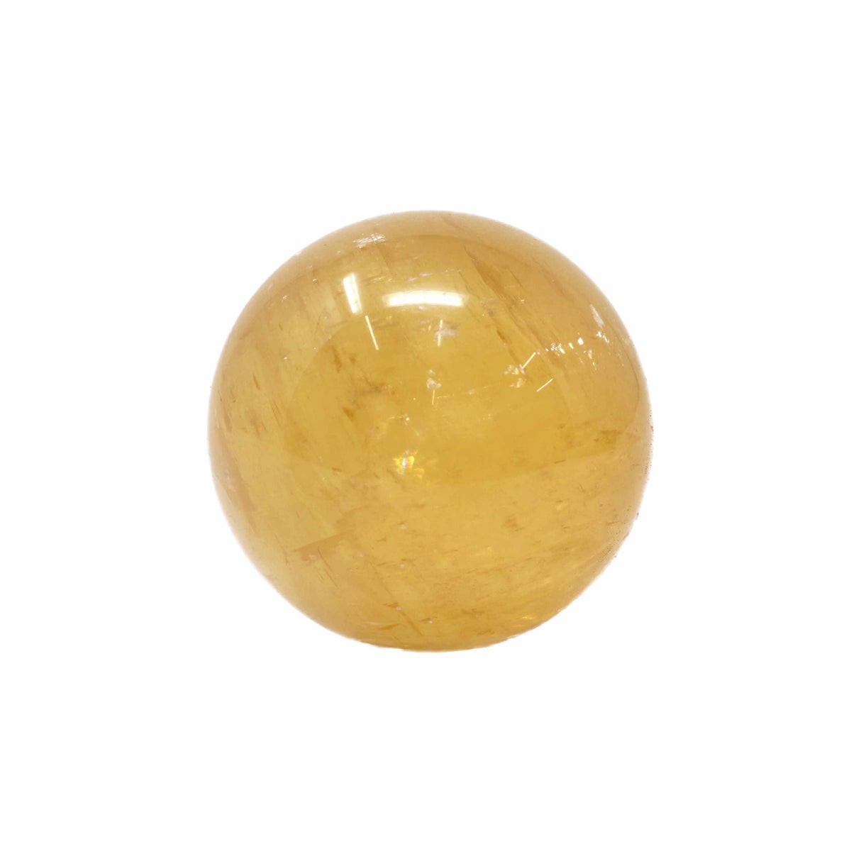 Golden Calcite Sphere on Lucite Ring Stand
