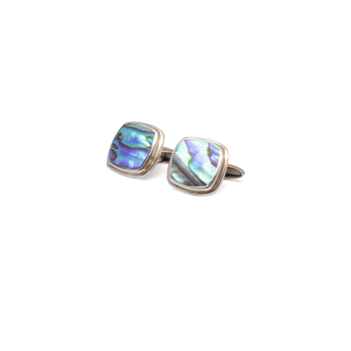 View of Abalone Cufflinks -Square Round