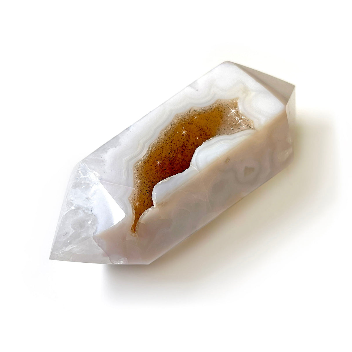 Agate Druze Double Terminated Point