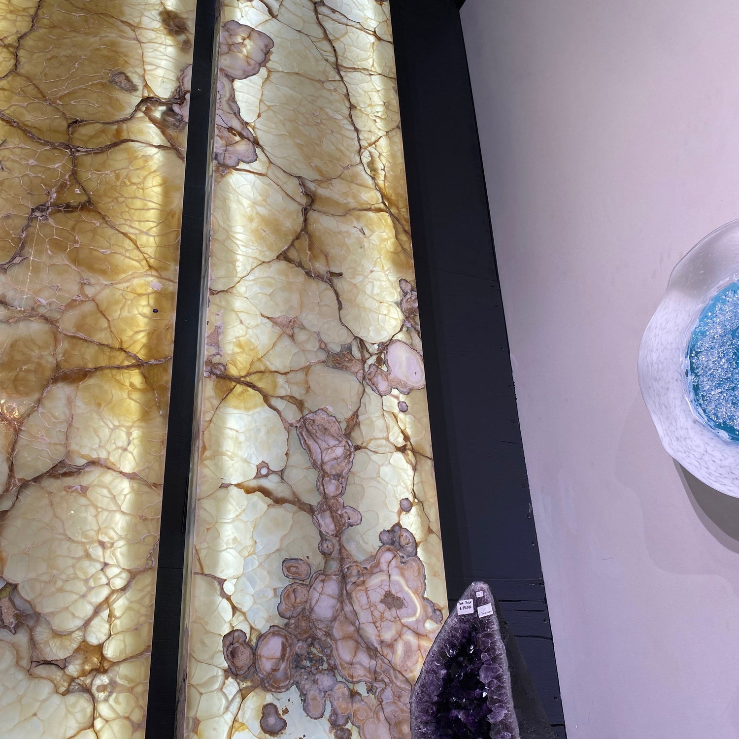 View of Pearlescent Onyx Wall Panel -Single (right)