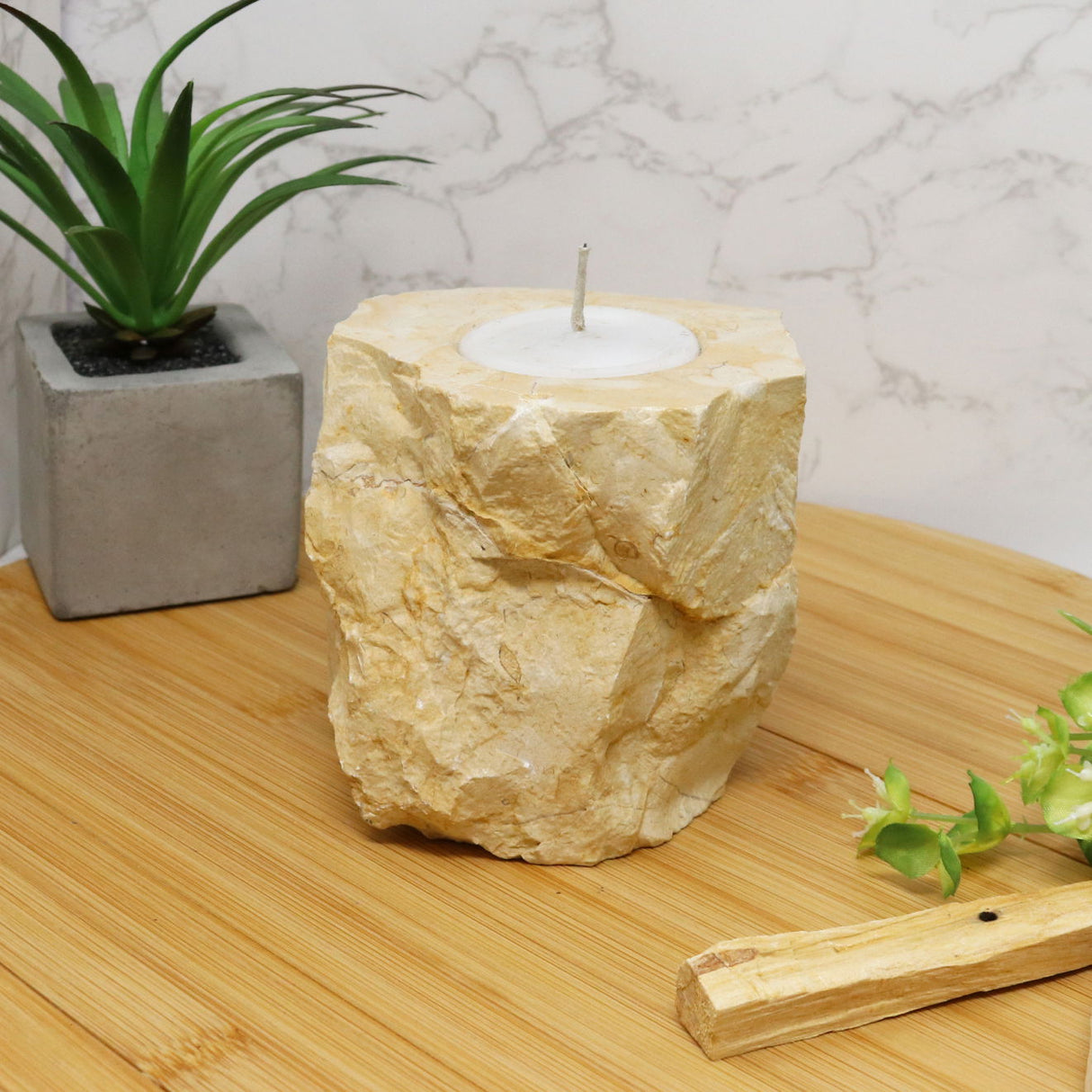 Natural Onyx Candle Holder - Medium