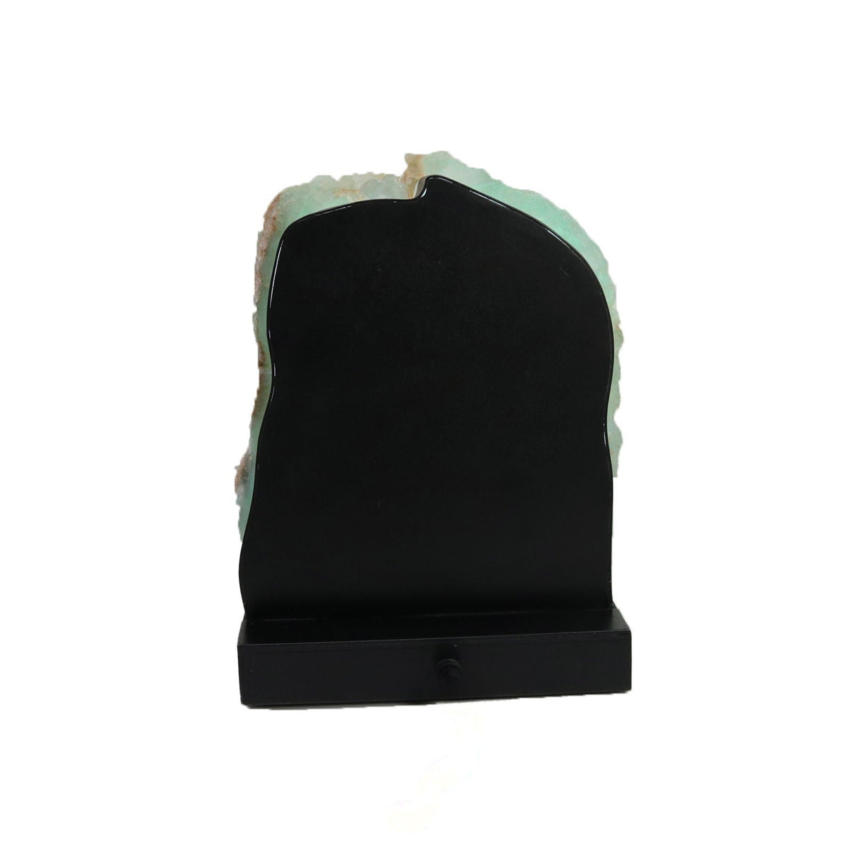 Rainbow Fluorite Slice In Custom Table Luminary - Mexico Origin