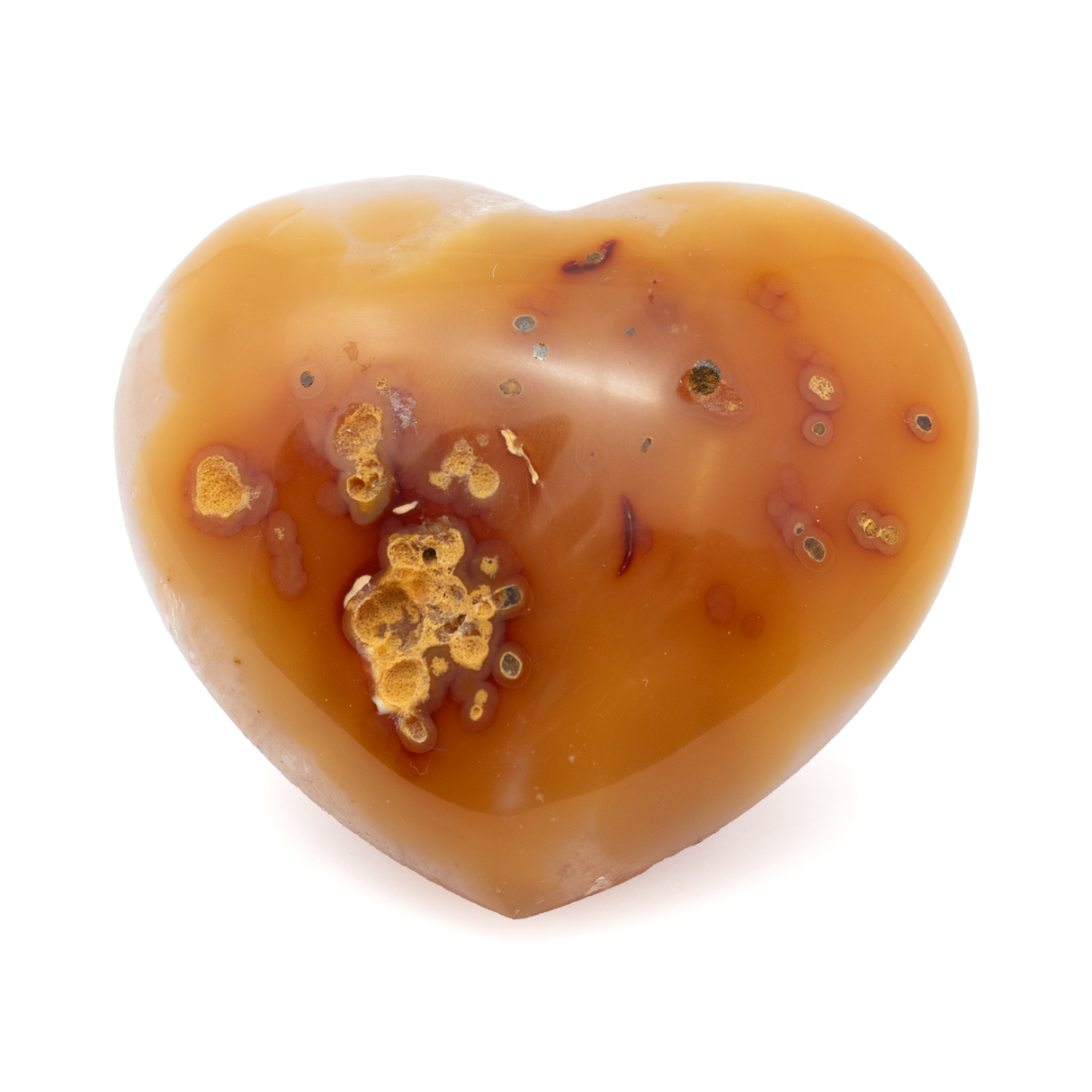 Agate Druze Heart on Lucite Stand