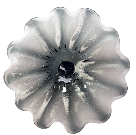 View of Wall Plate Large - Smoke Gray Bubble Starburst