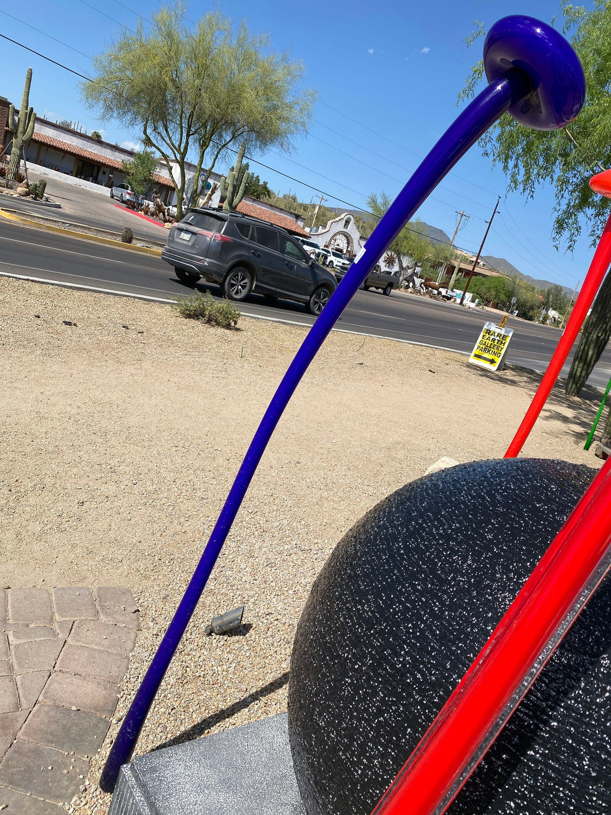 Outdoor Blown Glass Mushroom - Blue