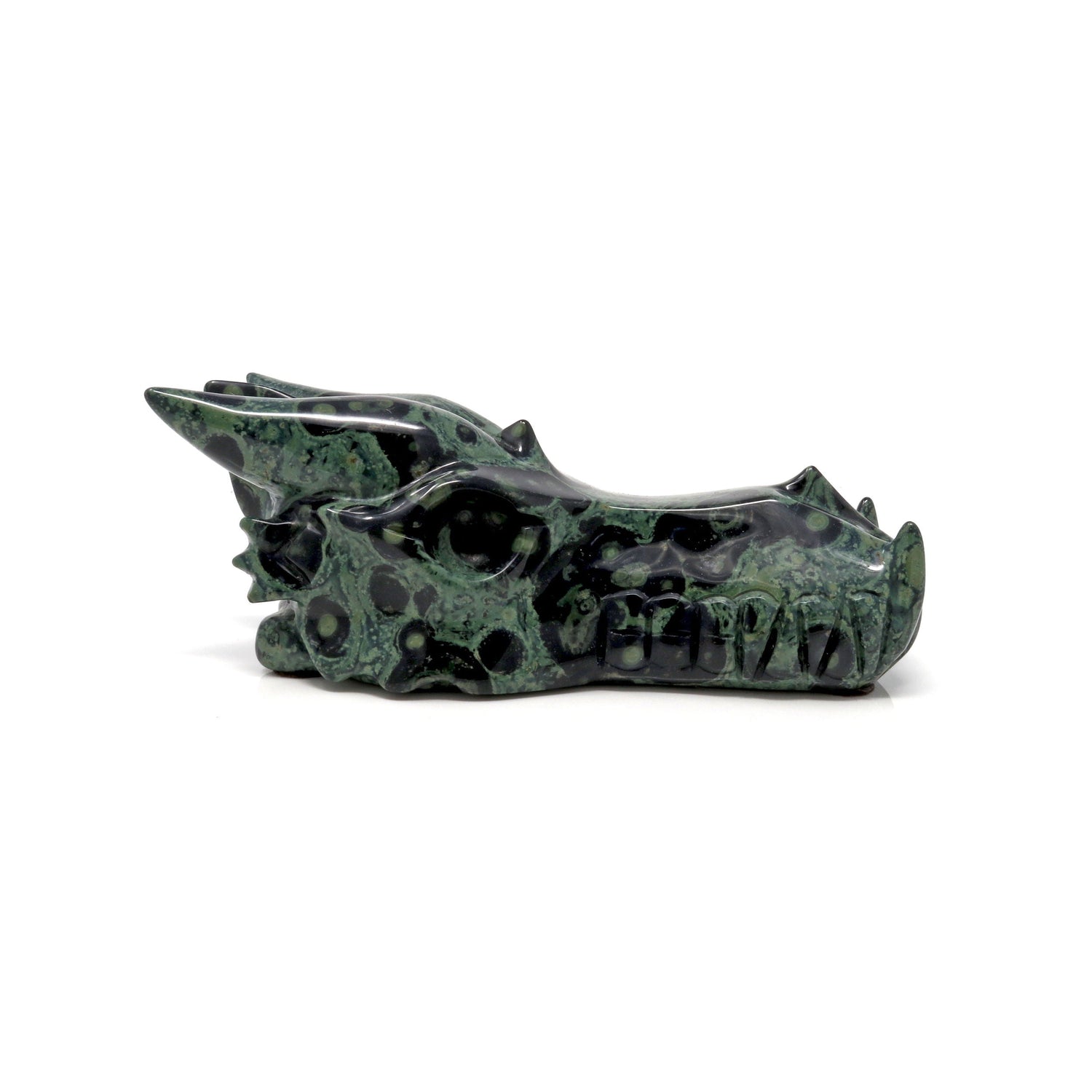 Kambaba Jasper Dragon Skull Carving