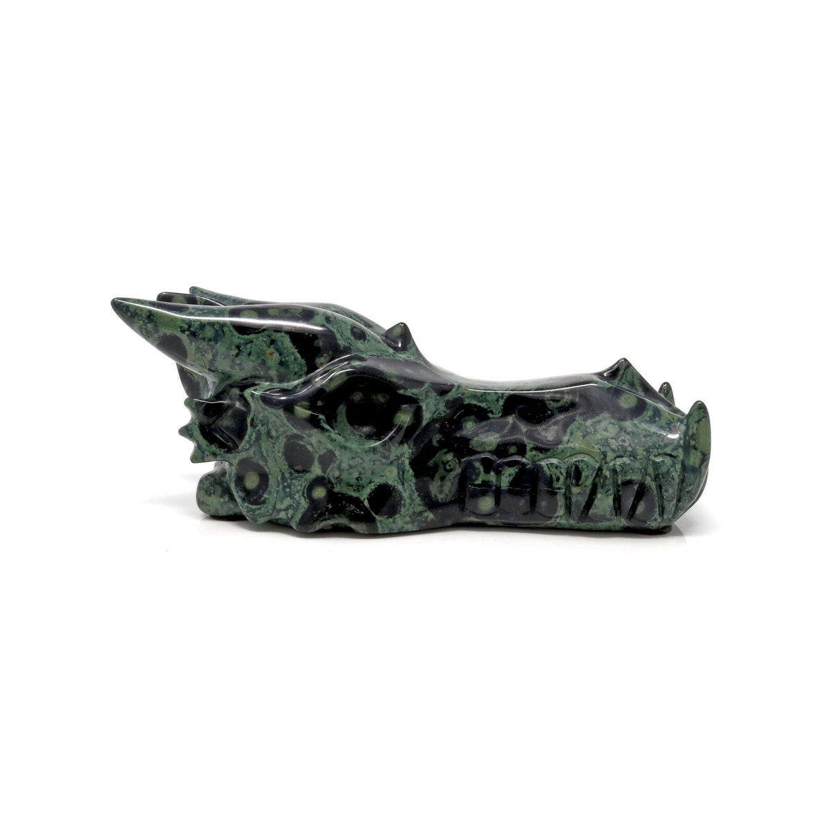 Kambaba Jasper Dragon Skull Carving