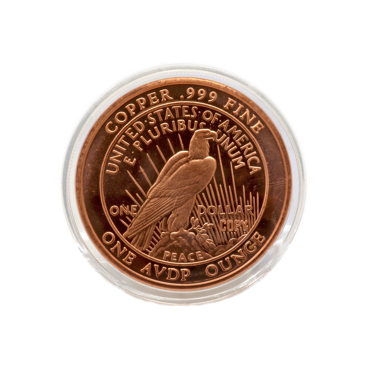 Liberty .999 Pure Copper Coin 1oz Peace Dollar