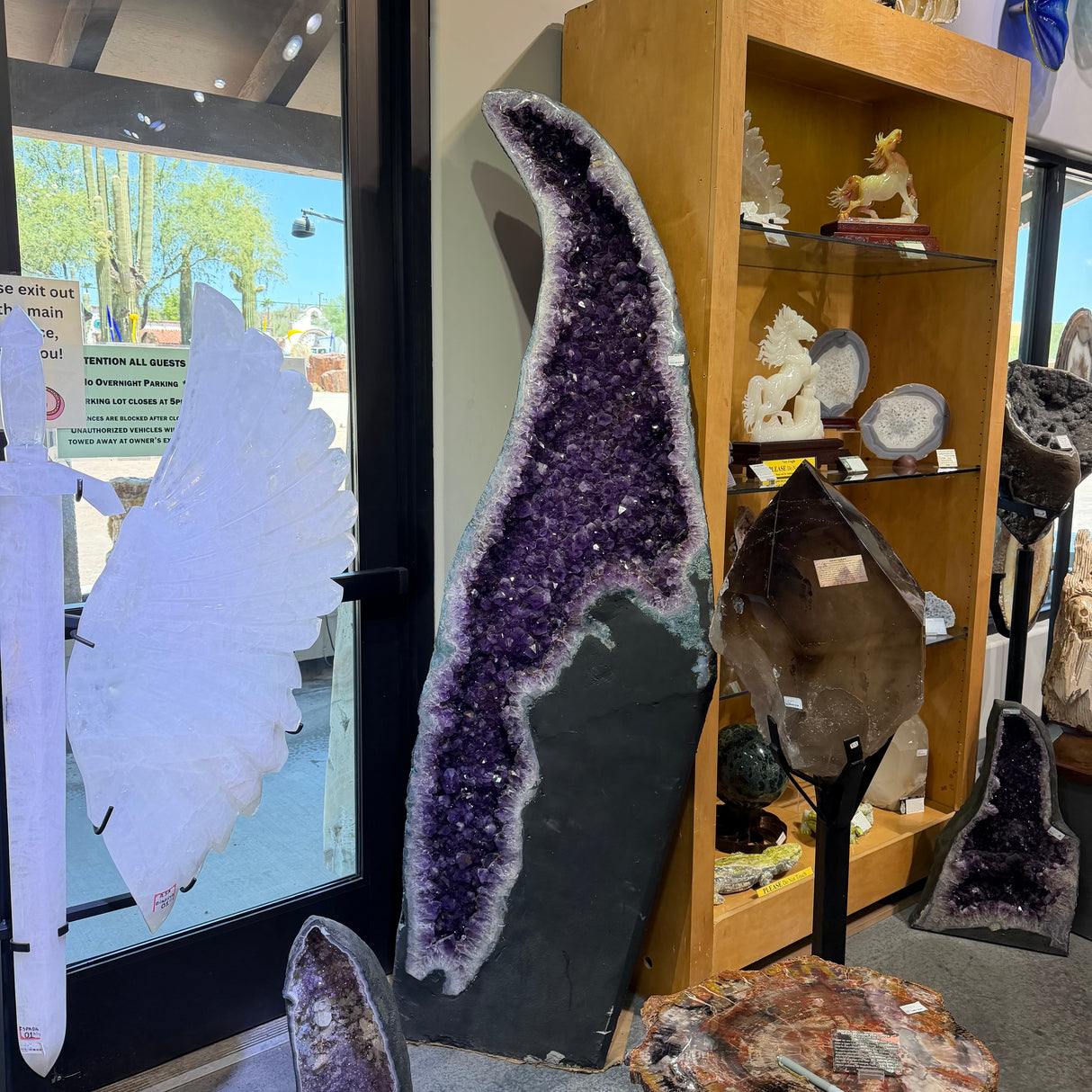 Amethyst Geode Cathedral - Curved With Cacoxanite