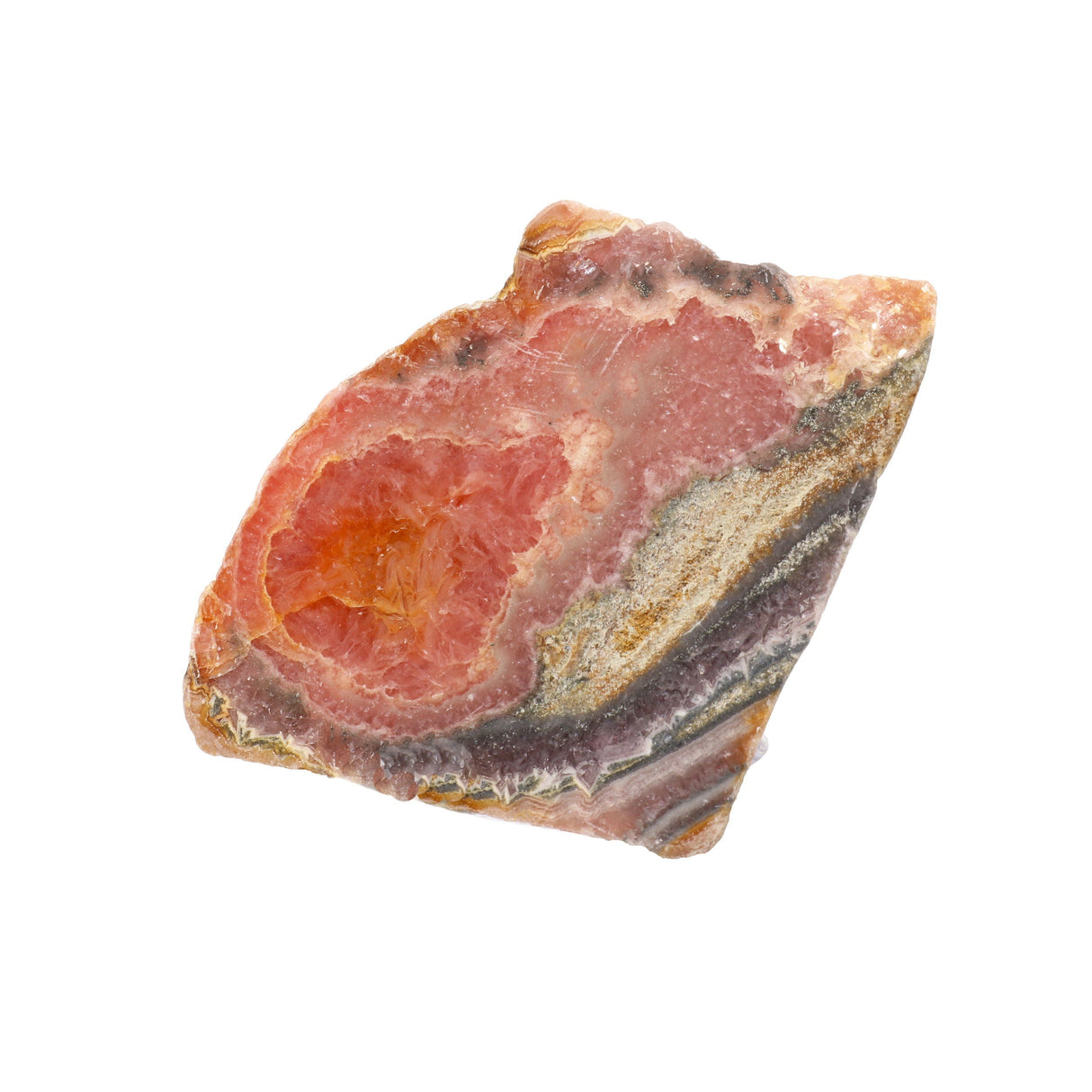 Rhodochrosite End Cut Specimen - Distinct Reddish Orange Eye