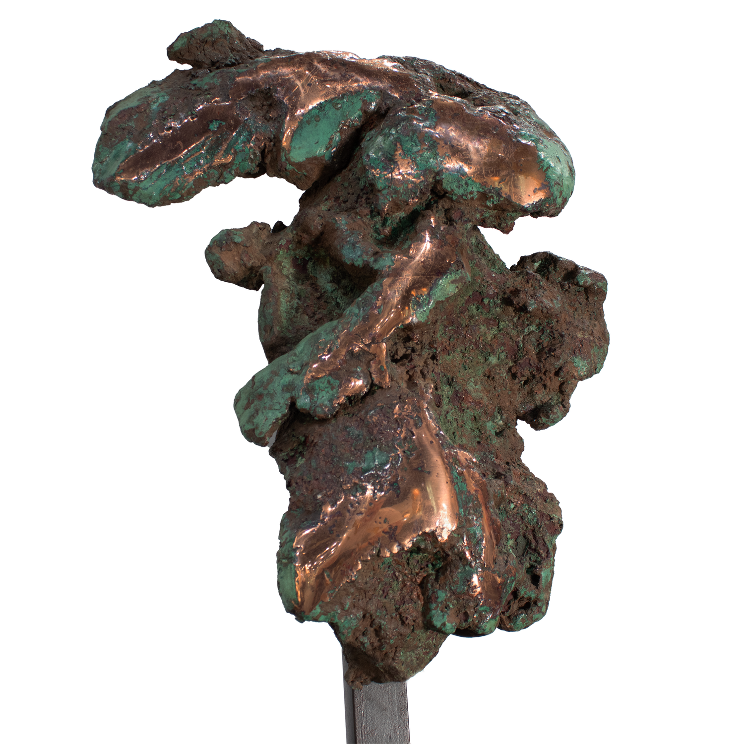 Native Michigan Copper Float Nugget In Custom Floor Stand (4.5 Feet Tall)