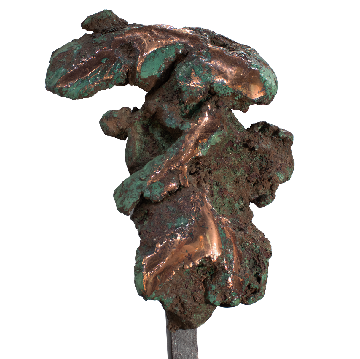 Native Michigan Copper Float Nugget In Custom Floor Stand (4.5 Feet Tall)