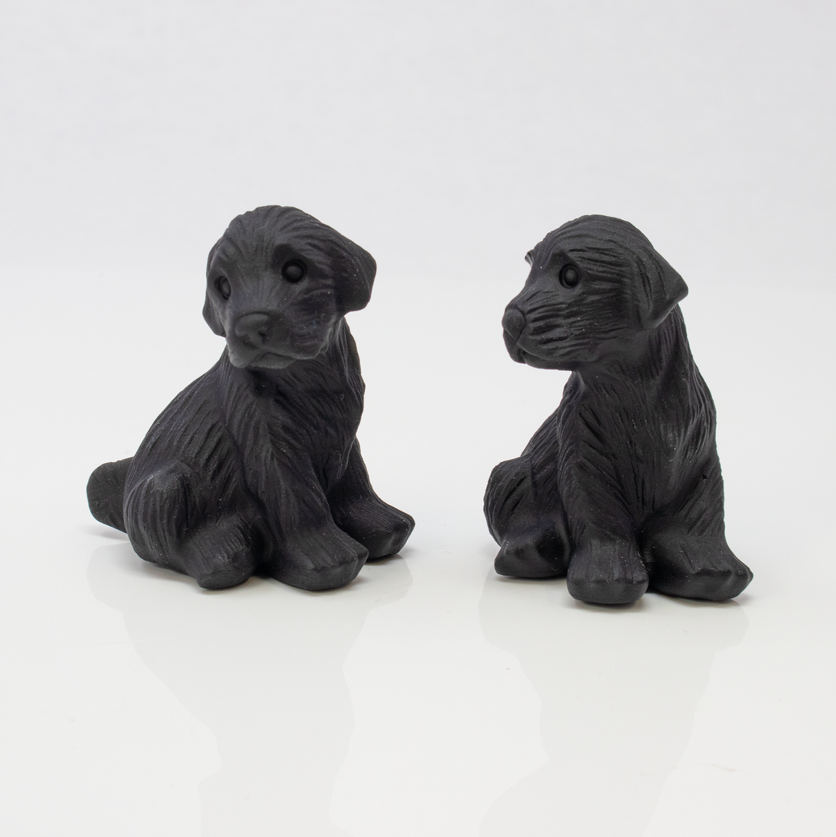 View of Obsidian Dog Carving - Labrador Retriver