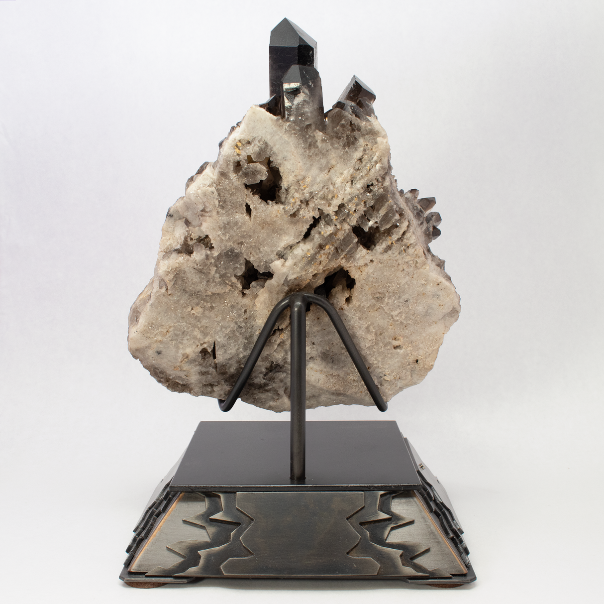 Smoky Quartz Cluster on Custom Stand