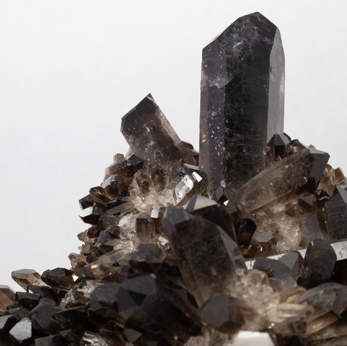 Smoky Quartz Cluster on Custom Stand