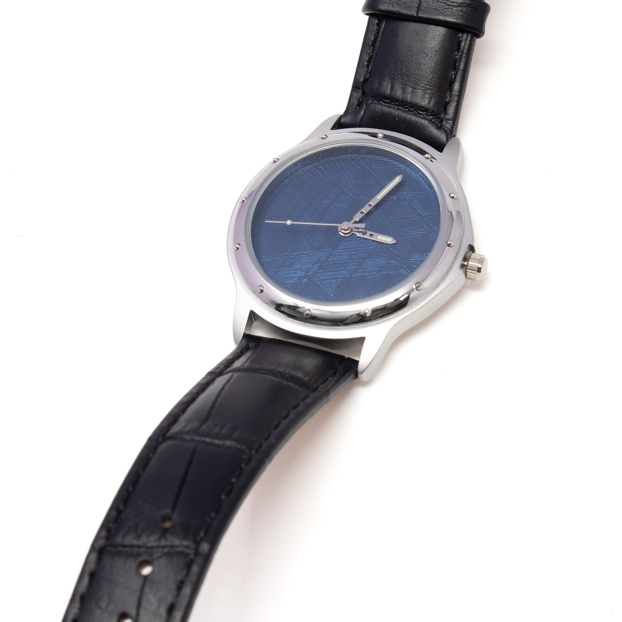 Muonionalusta Meteorite Watch - Automatic with Black Leather Band and Blue IP Plating