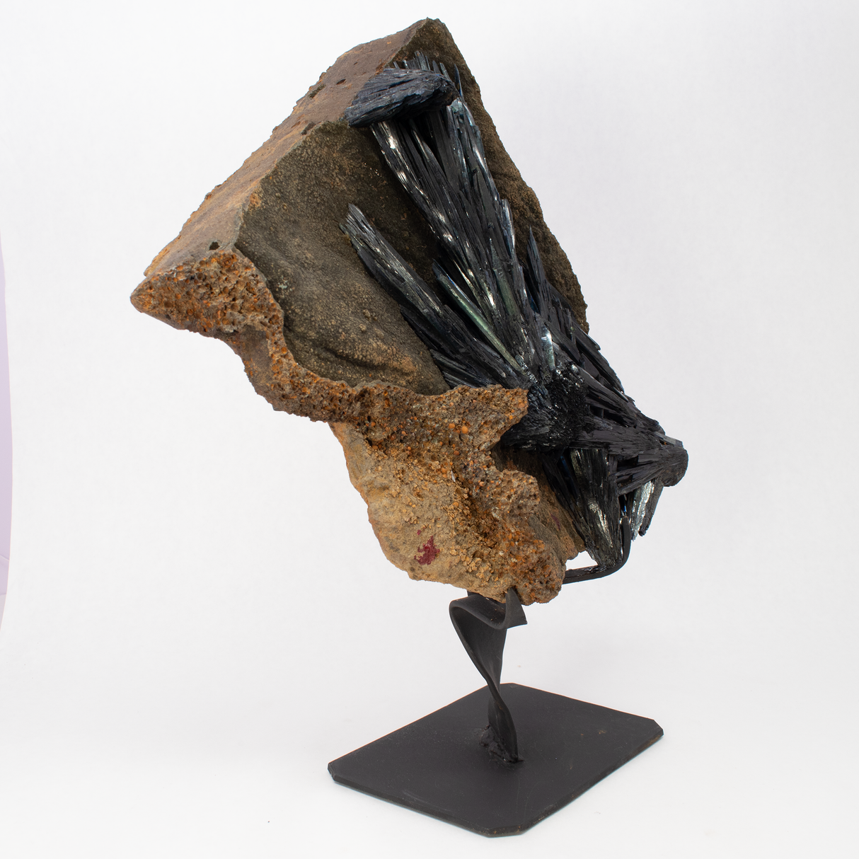 Vivianite Crystal Specimen on Matrix with Fitted Stand