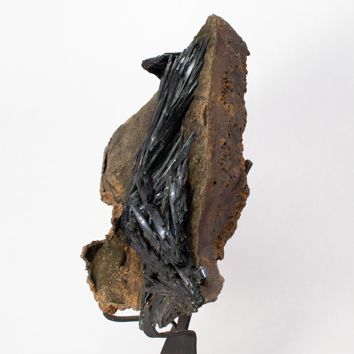 Vivianite Crystal Specimen on Matrix with Fitted Stand
