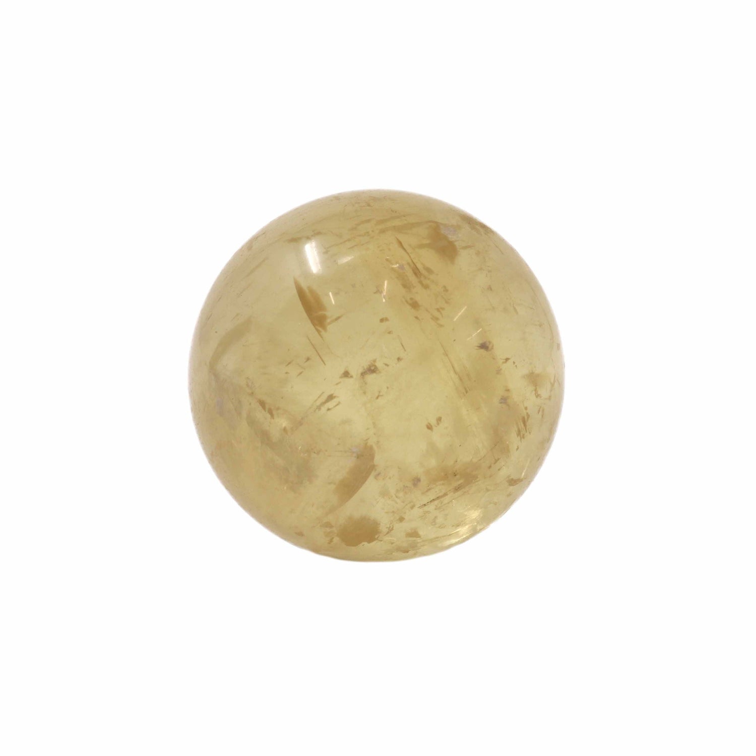 Golden Calcite Sphere on Lucite Ring Stand