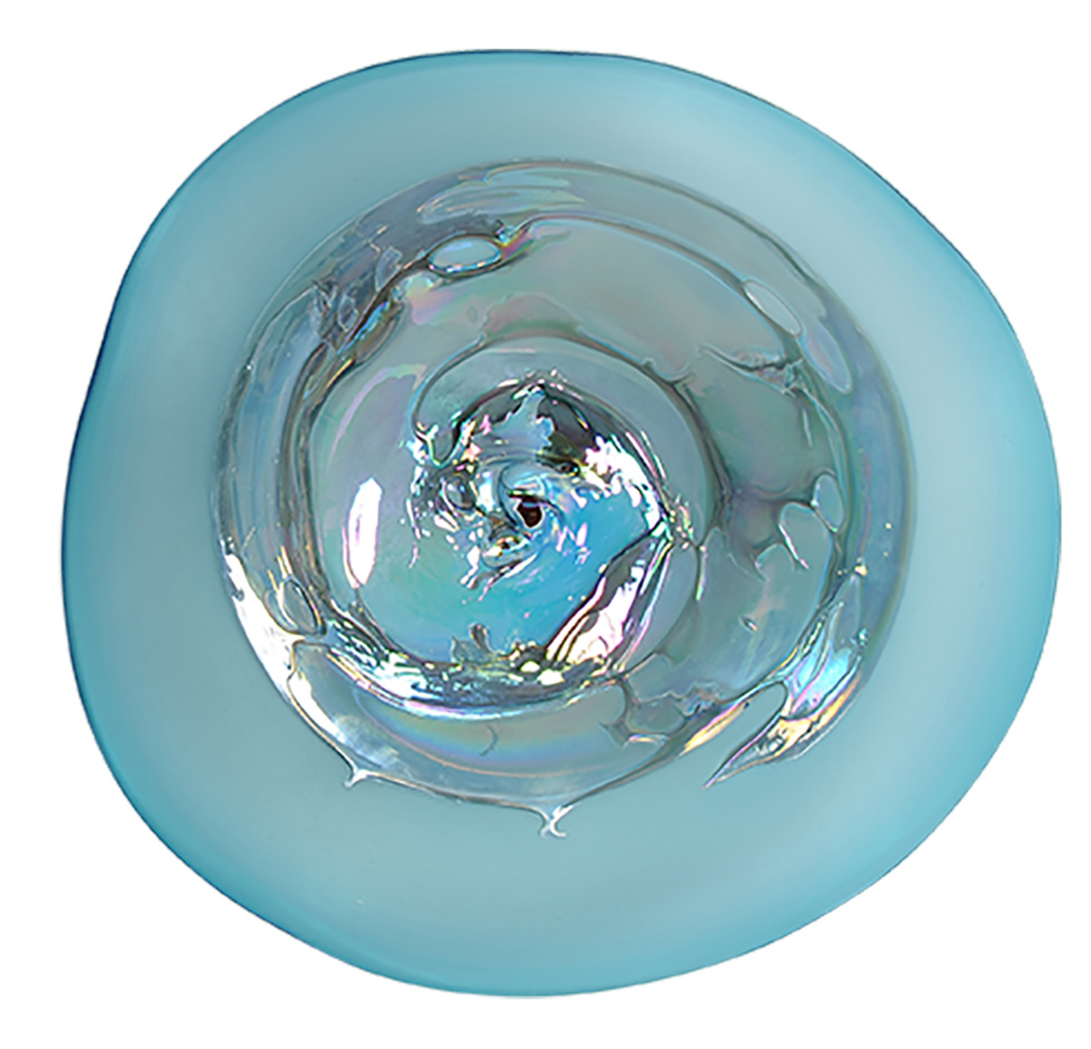 Wall Plate Large - Aqua Blue Iridescent