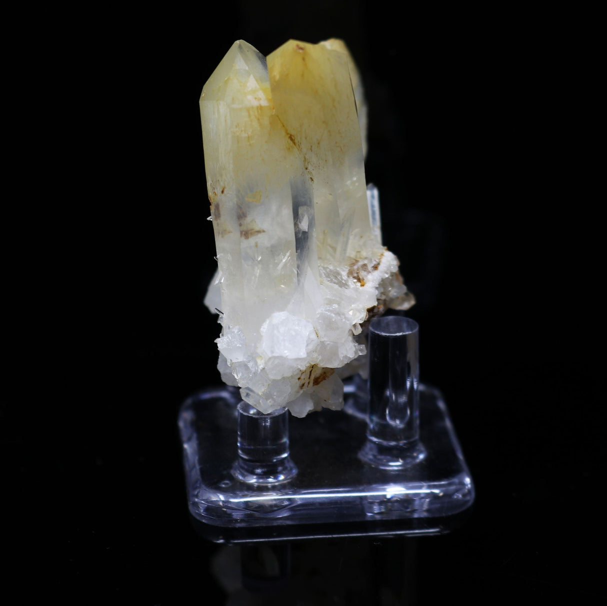 Mango Quartz Cluster on Lucite Stand from Colombia