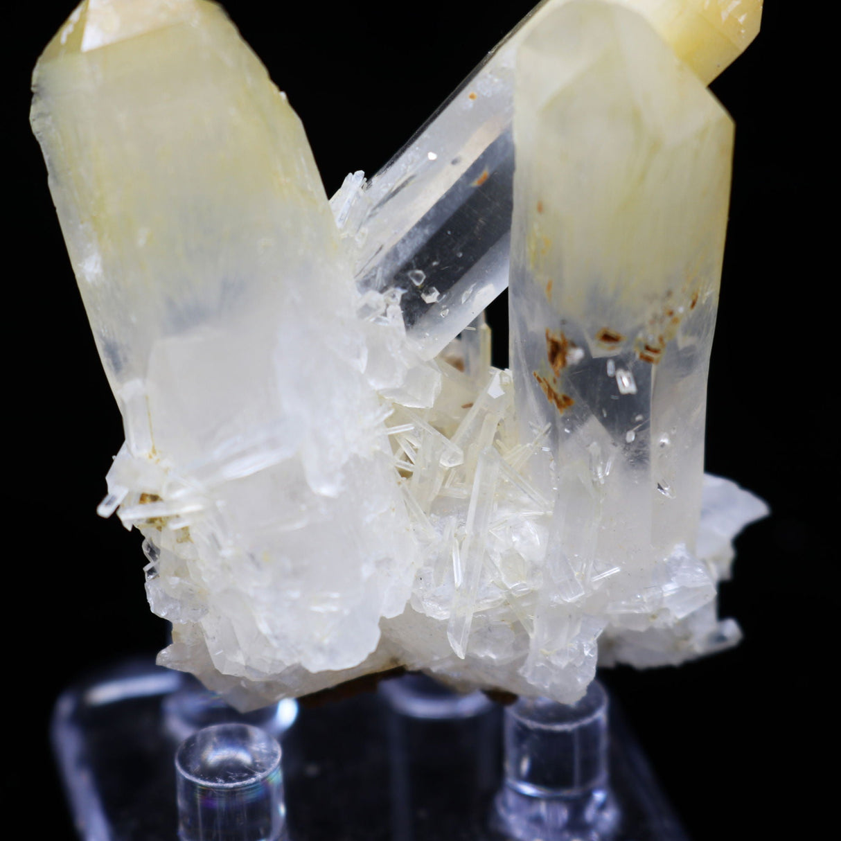 Mango Quartz Cluster on Lucite Stand from Colombia