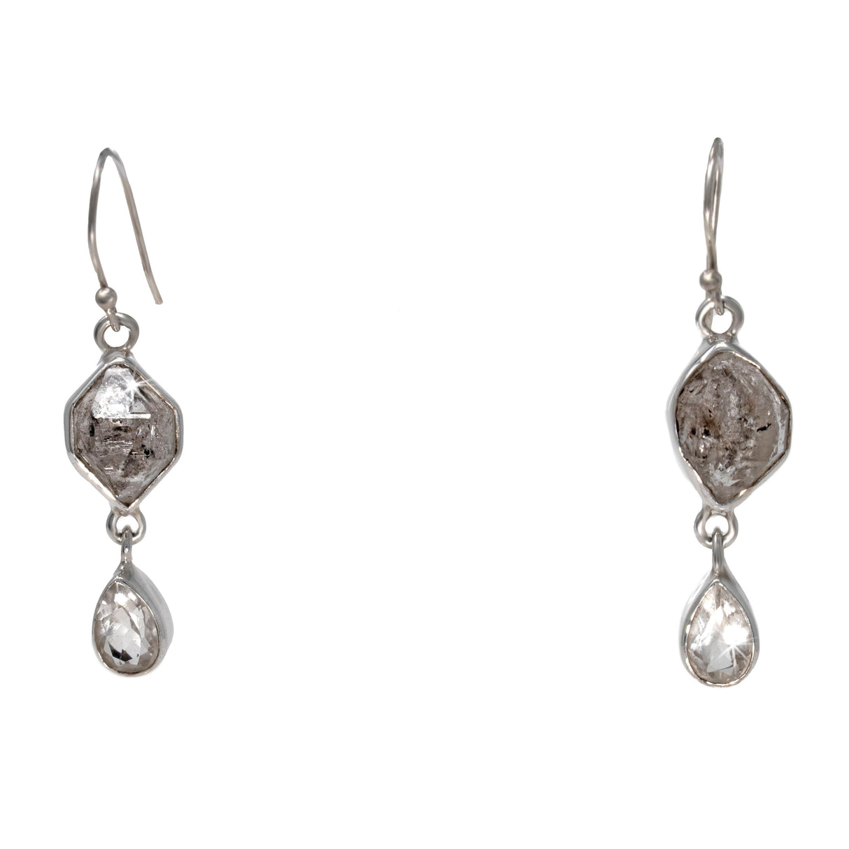 Herkimer Diamond Collar Necklace Set with White Topaz & Quartz Crystals