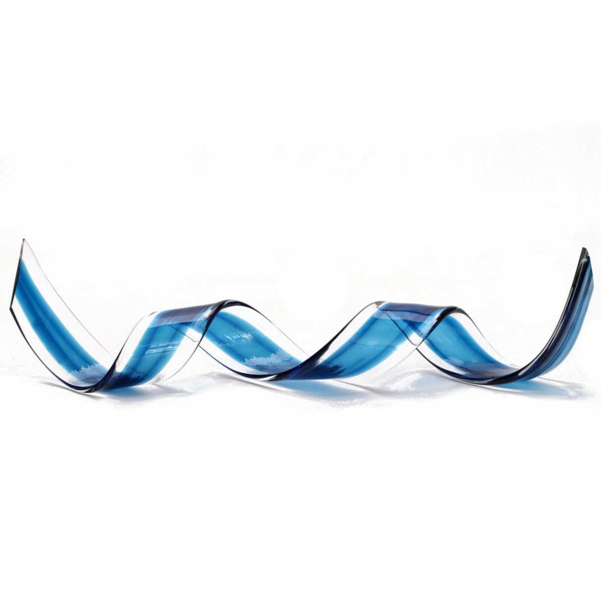 Glass Decor - Curled Cobalt Blue Ribbon