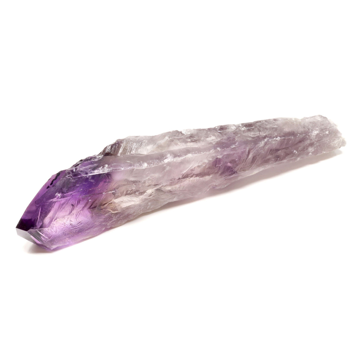 Bahia Amethyst Crystal Point with Phantom Inclusions - Black Inclusions