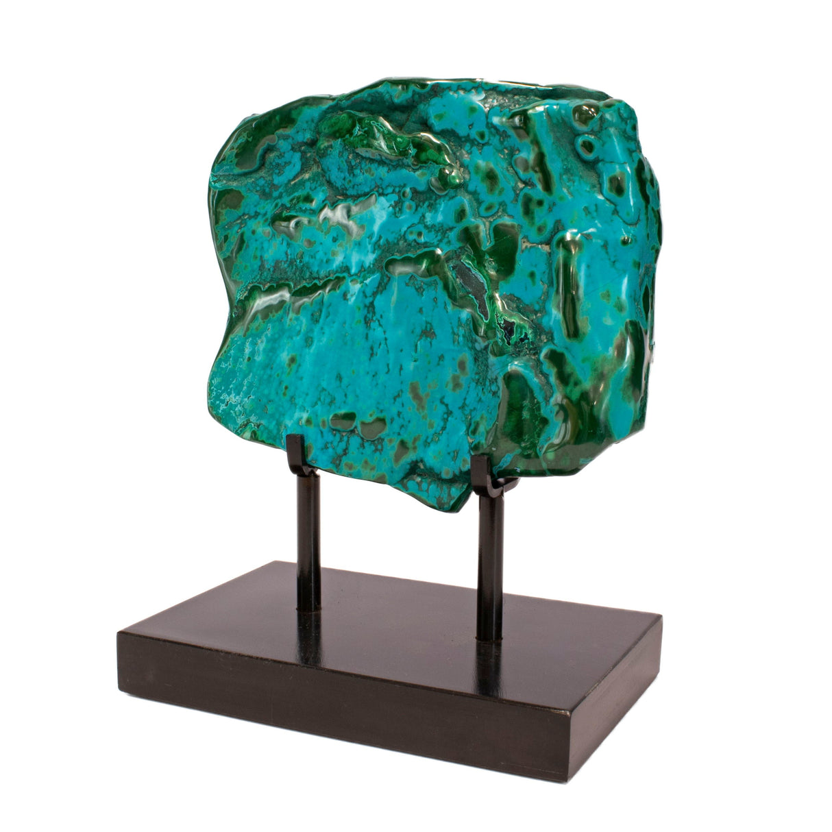 Chrysocolla Malachite on Custom Stand - Polished on Lucite Stand