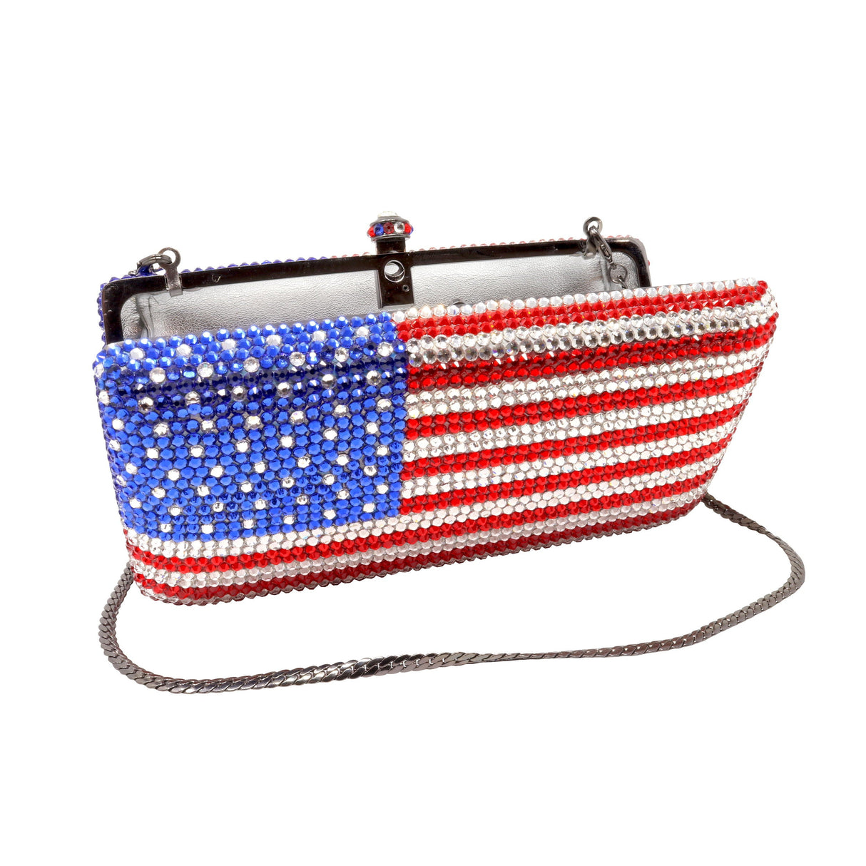American Flag Crystal Purse with Chain