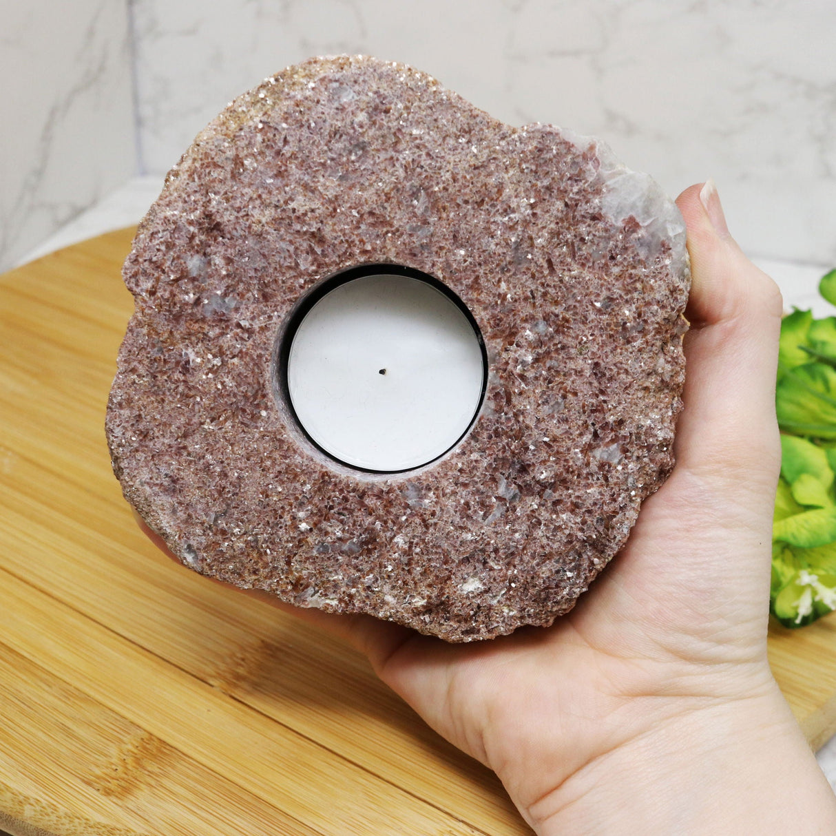Lepidolite Polished Candle Holder