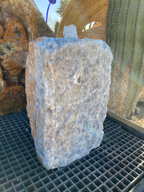 View of Blue Calcite Onyx Fountain - 2 Cut Sides