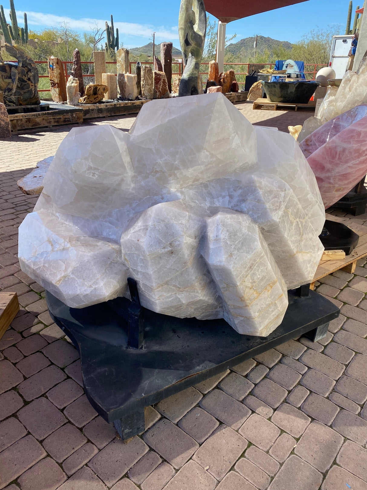 Brazilian Carved Quartz Cluster Chair on Fitted Base
