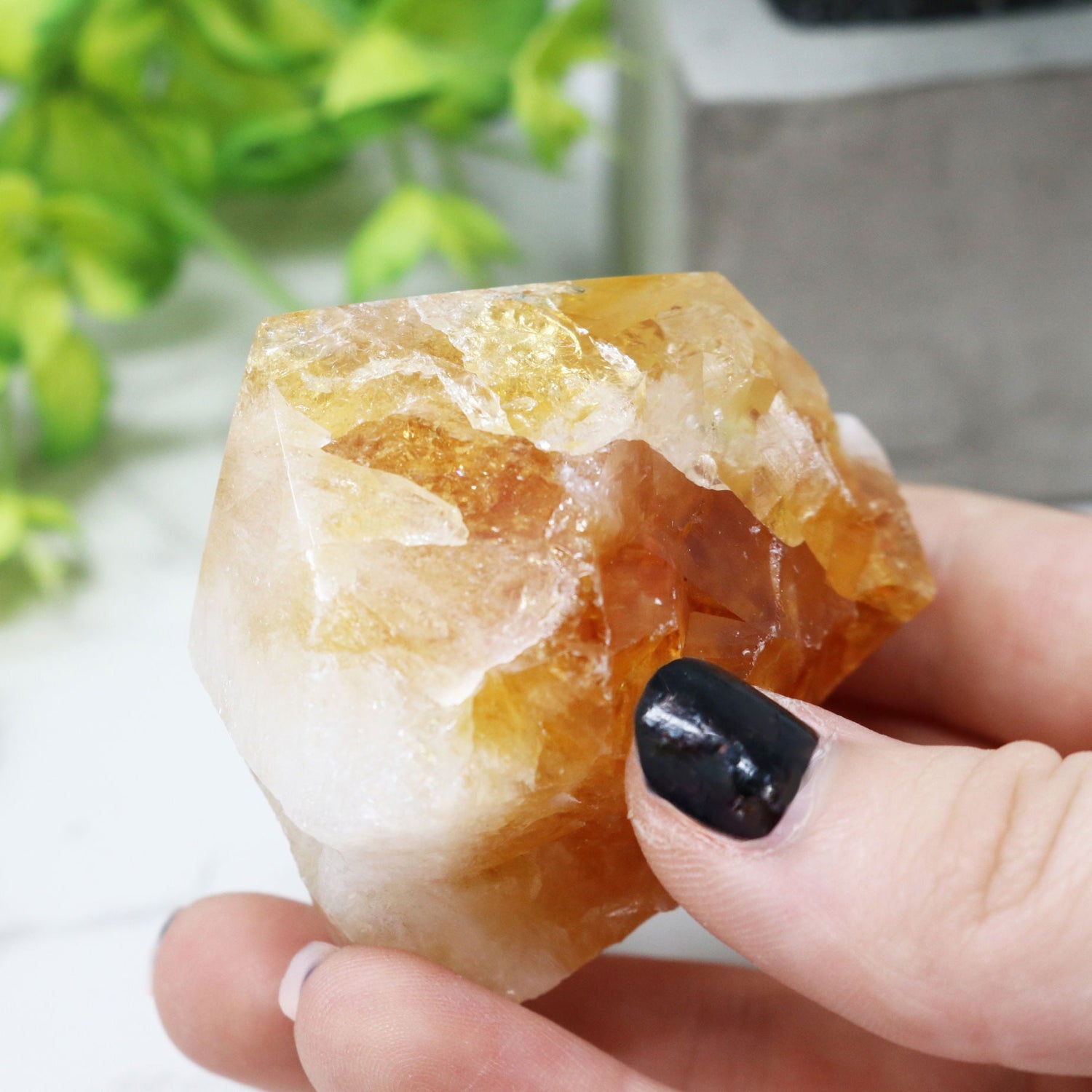 Polished Citrine Point with Cut Base