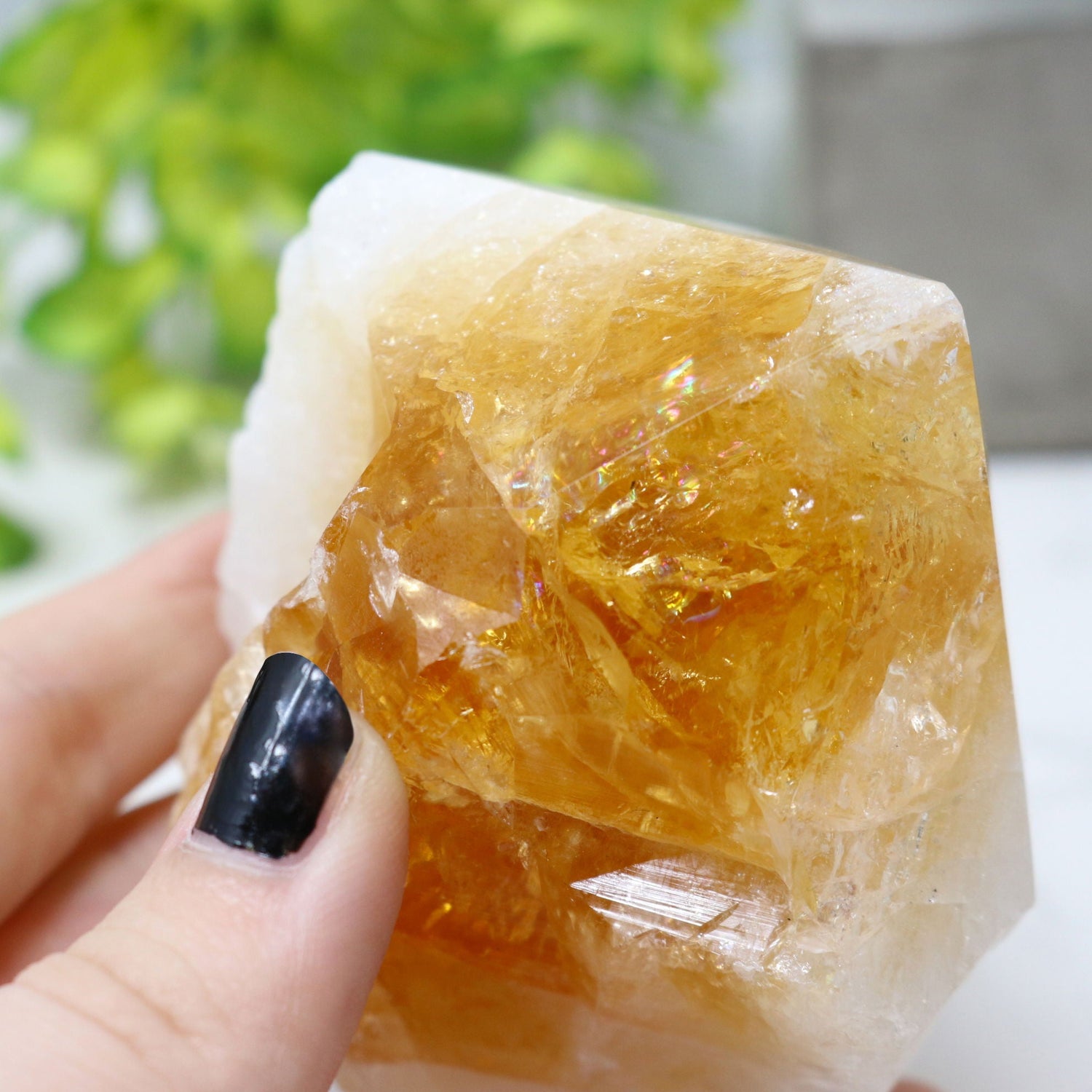 Polished Citrine Point with Cut Base