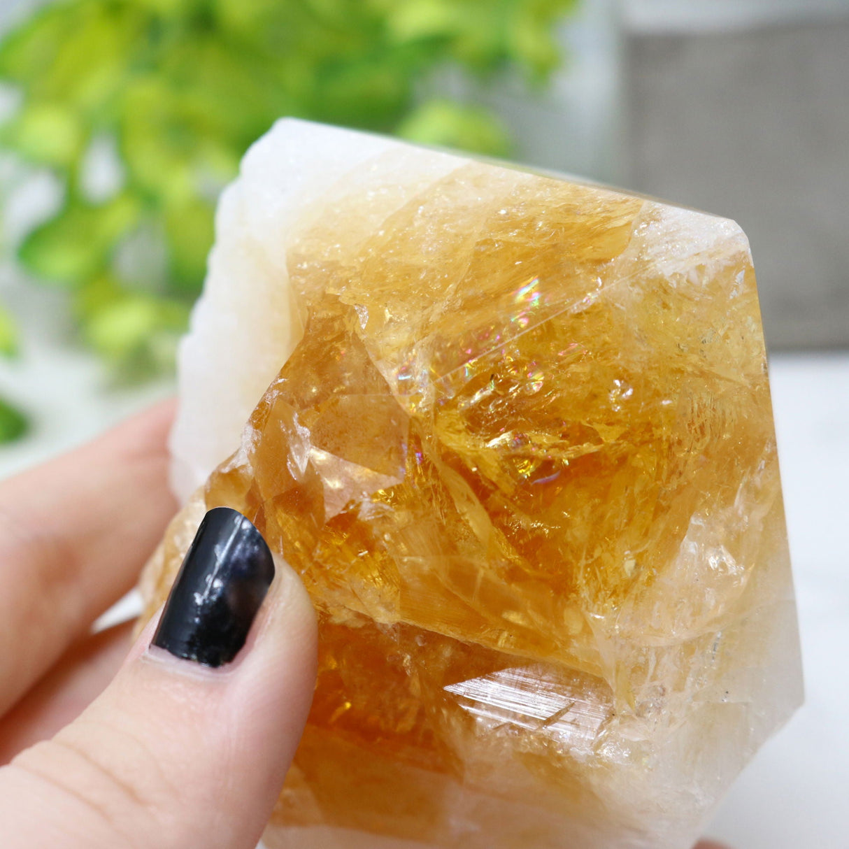 Polished Citrine Point with Cut Base