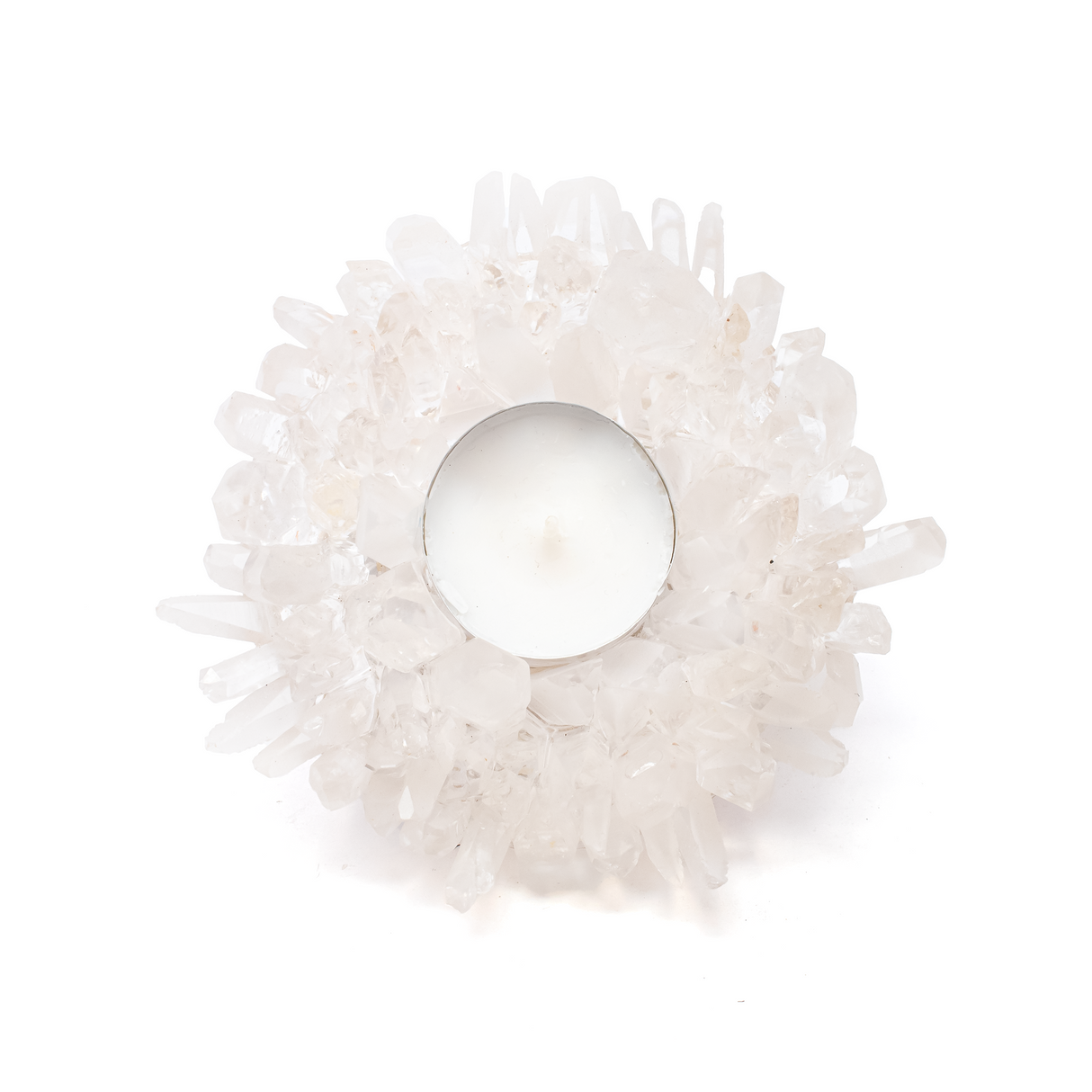Lemurian Quartz Crystal Points Candle Holder