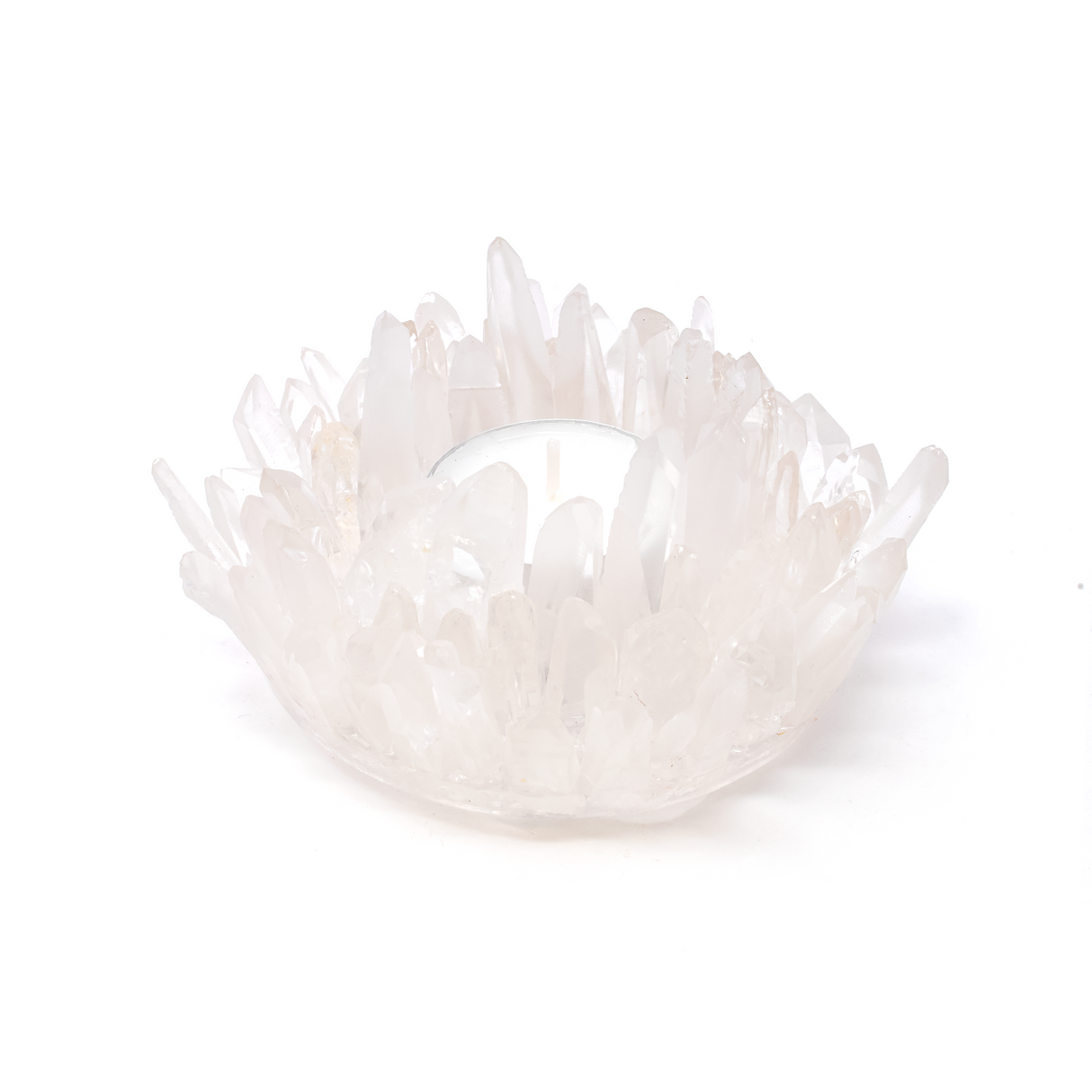 View of Lemurian Quartz Crystal Points Candle Holder